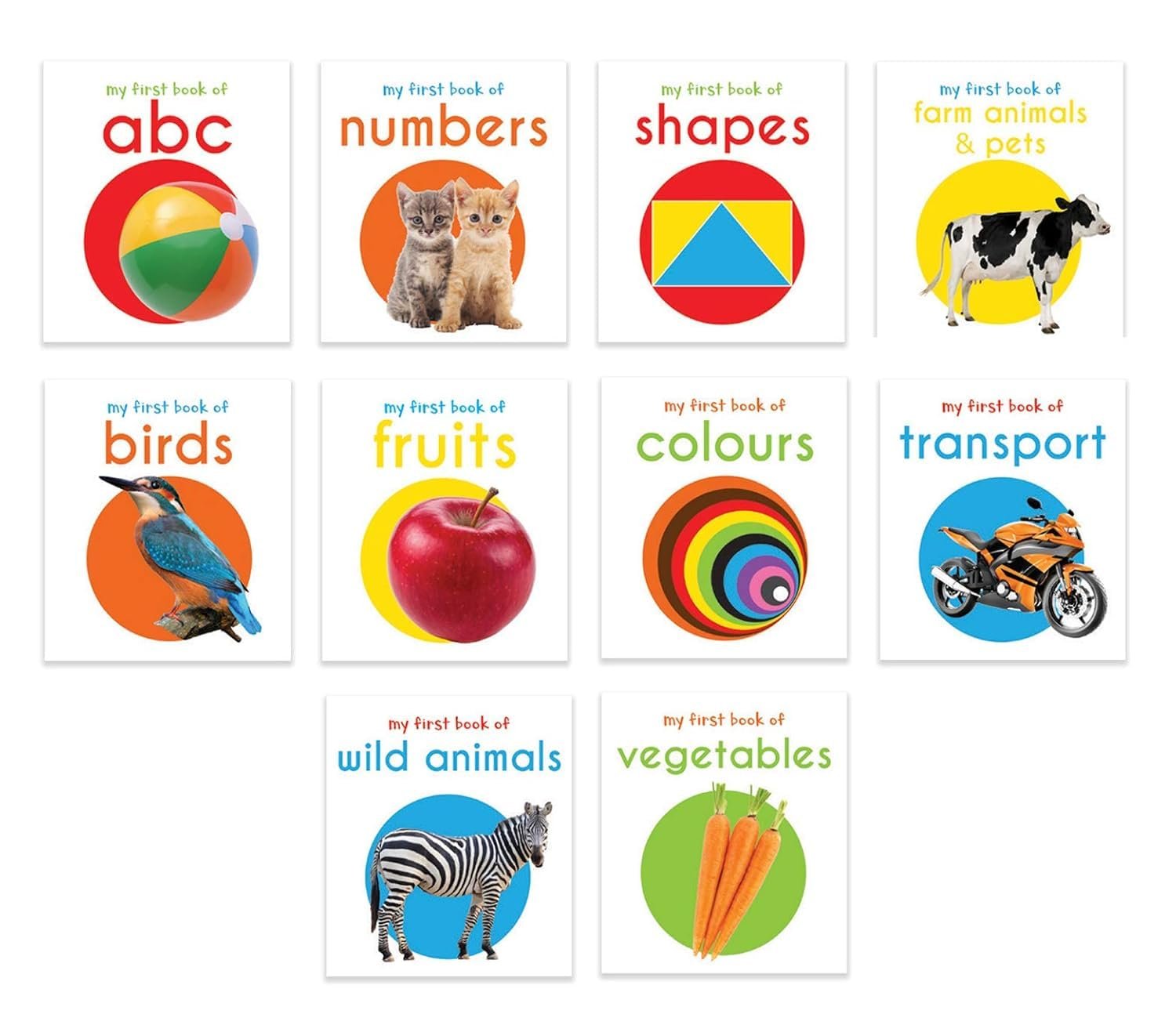 My First Library Boxset For Kids (10 Board Books) | Ages 0–3 Years | Early Learning | Gift Set For Babies | Toddlers & Preschoolers | Latest Premium Edition | ABC | Numbers | Shapes | Colors & More - Image 7